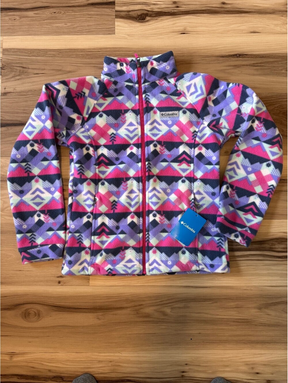 Columbia Girls Bento Springs Fleece Jacket Purple Pink Geometric/Aztec NWT Y-LG